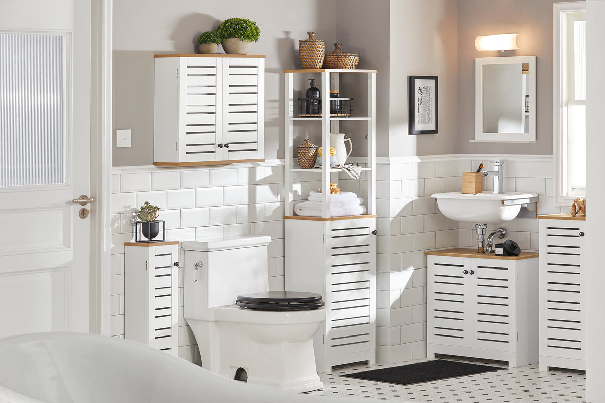 SoBuy BZR40-W, Under Sink Cabinet Bathroom Vanity Unit Bathroom Storage Cabinet, White