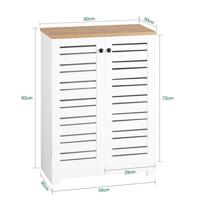 SoBuy BZR41-W, Bathroom Cabinet Bathroom Storage Cabinet Cupboard with 2 Doors, White