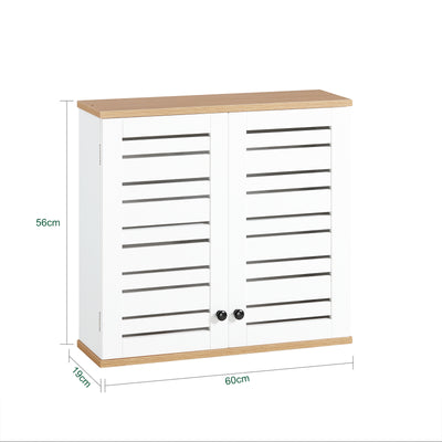 SoBuy BZR42-W, Bathroom Wall Cabinet Wall Mounted Storage Cabinet Cupboard with 2 Doors, White