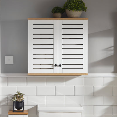 SoBuy BZR42-W, Bathroom Wall Cabinet Wall Mounted Storage Cabinet Cupboard with 2 Doors, White
