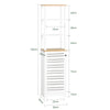 SoBuy BZR43-W, Tall Cabinet Bathroom Cabinet Storage Cabinet with 3 Shelves and 1 Door