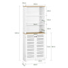 SoBuy BZR44-W,Tall Cupboard Bathroom Storage Cabinet with 3 Shelves and 2 Doors
