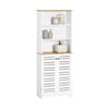 SoBuy BZR44-W,Tall Cupboard Bathroom Storage Cabinet with 3 Shelves and 2 Doors