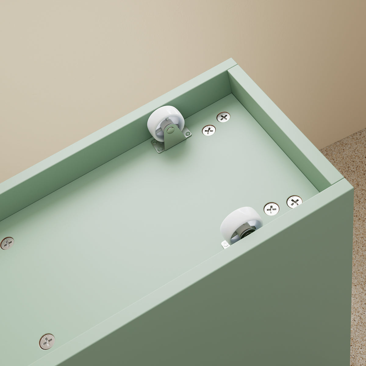 SoBuy BZR54-II-GR, Slim Bathroom Storage Cabinet with Wheels, 3 Drawers – Narrow Freestanding Bathroom Storage Unit in Wood, Green 65x24x82cm