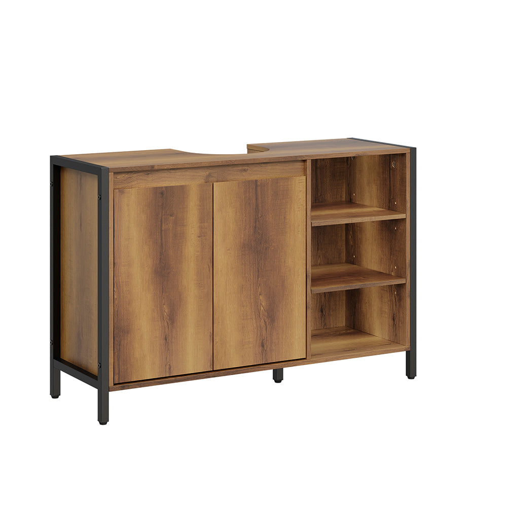 SoBuy BZR63-L-PF, Under Sink Cabinet with U-Shaped Cut-Out, Light Brown, 90x30x60cm - view 1
