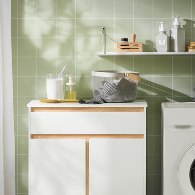 SoBuy BZR79-W, Laundry Cabinet Laundry Chest Bathroom Cabinet Storage Cabinet, White