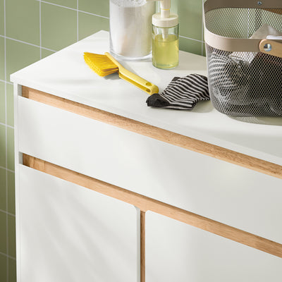 SoBuy BZR79-W, Laundry Cabinet Laundry Chest Bathroom Cabinet Storage Cabinet, White