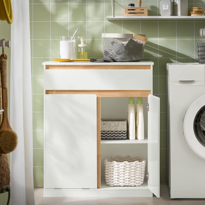 SoBuy BZR79-W, Laundry Cabinet Laundry Chest Bathroom Cabinet Storage Cabinet, White