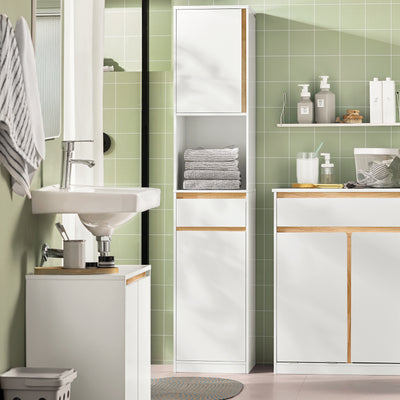 SoBuy BZR80-W, Bathroom Tall Cabinet Cupboard Bathroom Storage Cabinet, White