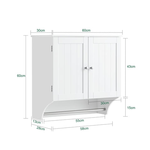 SoBuy BZR84-W, Bathroom Wall Cabinet Medicine Cabinet Storage Cabinet Cupboard