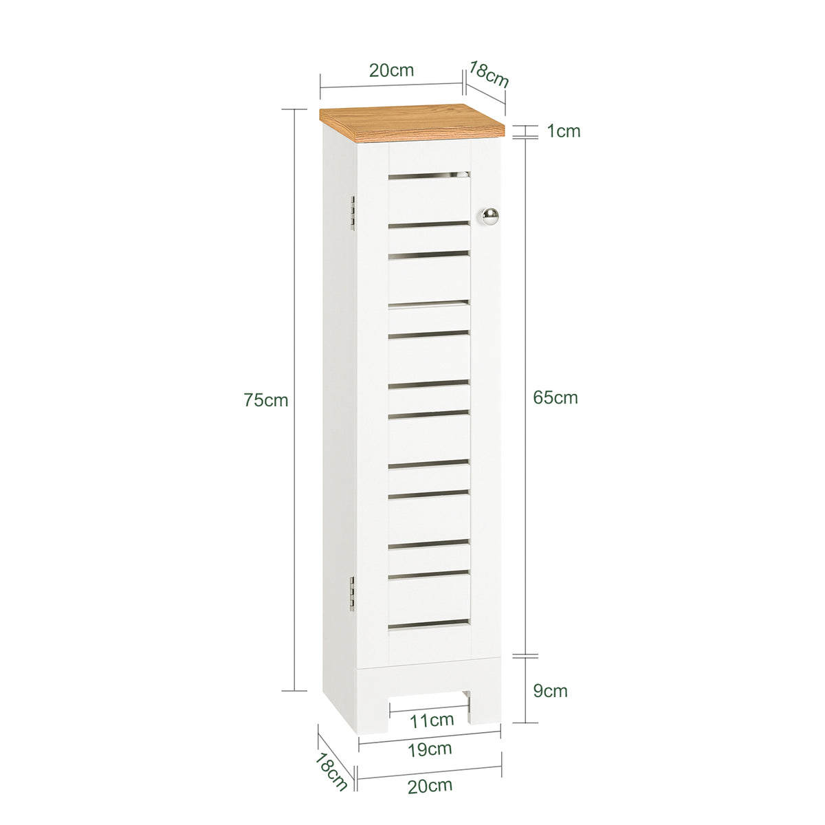 SoBuy BZR85-W, Bathroom Toilet Paper Roll Holder Cabinet Storage Cabinet, White