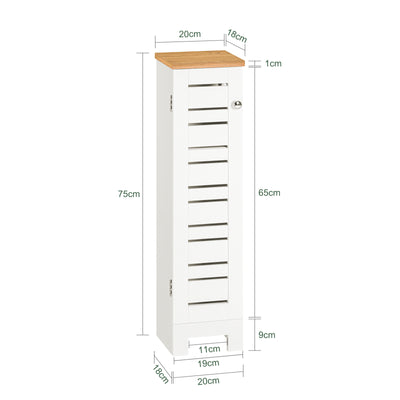 SoBuy BZR85-W, Bathroom Toilet Paper Roll Holder Cabinet Storage Cabinet, White
