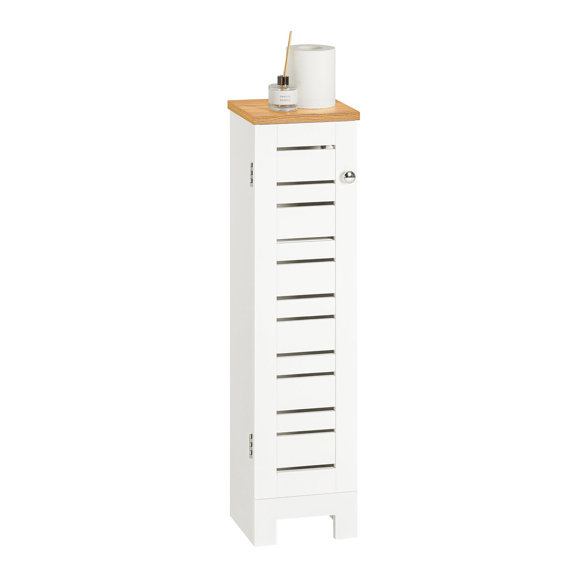 SoBuy BZR85-W, Bathroom Toilet Paper Roll Holder Cabinet Storage Cabinet, White