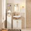 SoBuy BZR87-W, Bathroom Tall Cabinet Cupboard Storage Cabinet with Laundry Basket