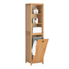 SoBuy BZR95-N, Bathroom Tall Cabinet Cupboard Storage Cabinet with Laundry Basket