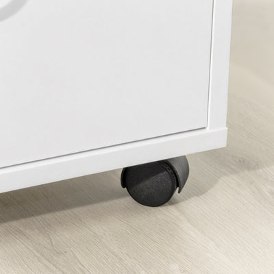 Sobuy FBT106-W, Home Office File Cabinet Printer Stand Storage Cabinet Side Cabinet on Wheels, White