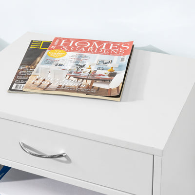 Sobuy FBT106-W, Home Office File Cabinet Printer Stand Storage Cabinet Side Cabinet on Wheels, White
