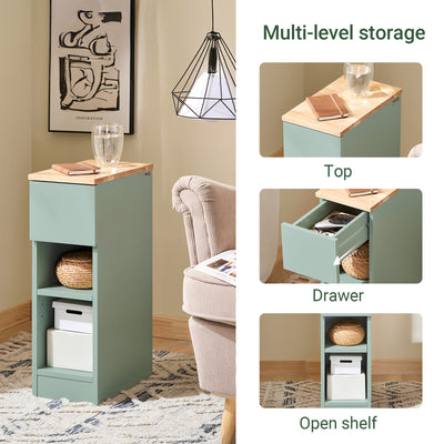 SoBuy FBT111-GR open storage compartment with adjustable shelf – 3-position height bedside table