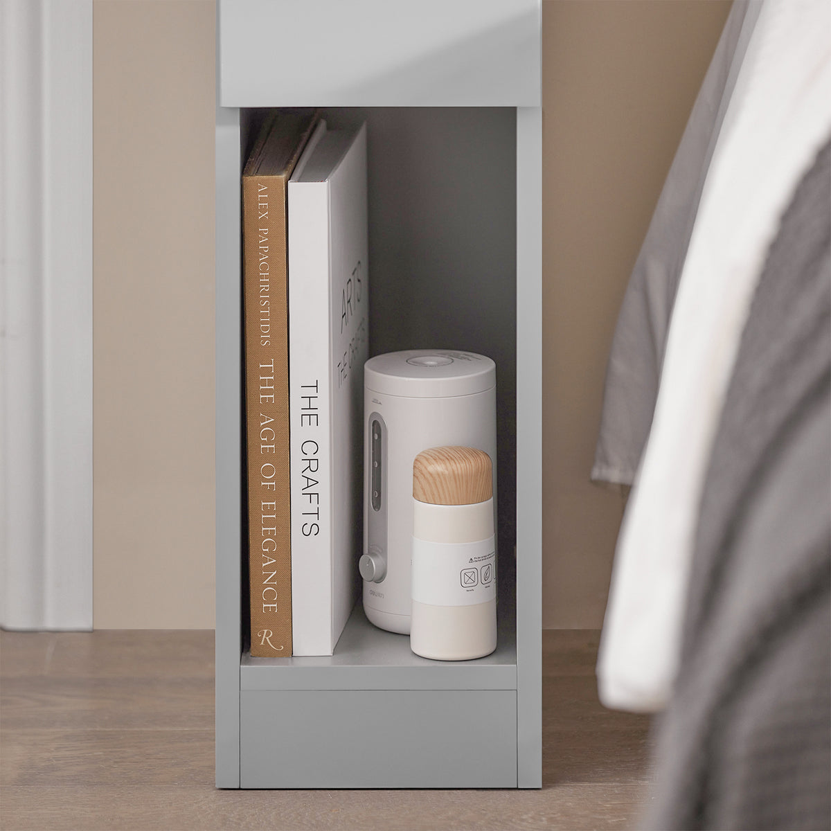 SoBuy FBT111-HGx2, Set of 2 Bedside Table Nightstand Side Table End Table Sofa Table with Drawer, Grey