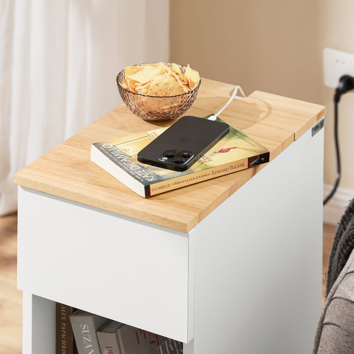 SoBuy FBT111-II-WN, Bedside Table Nightstand Side Table End Table Sofa Table Coffee Table, White