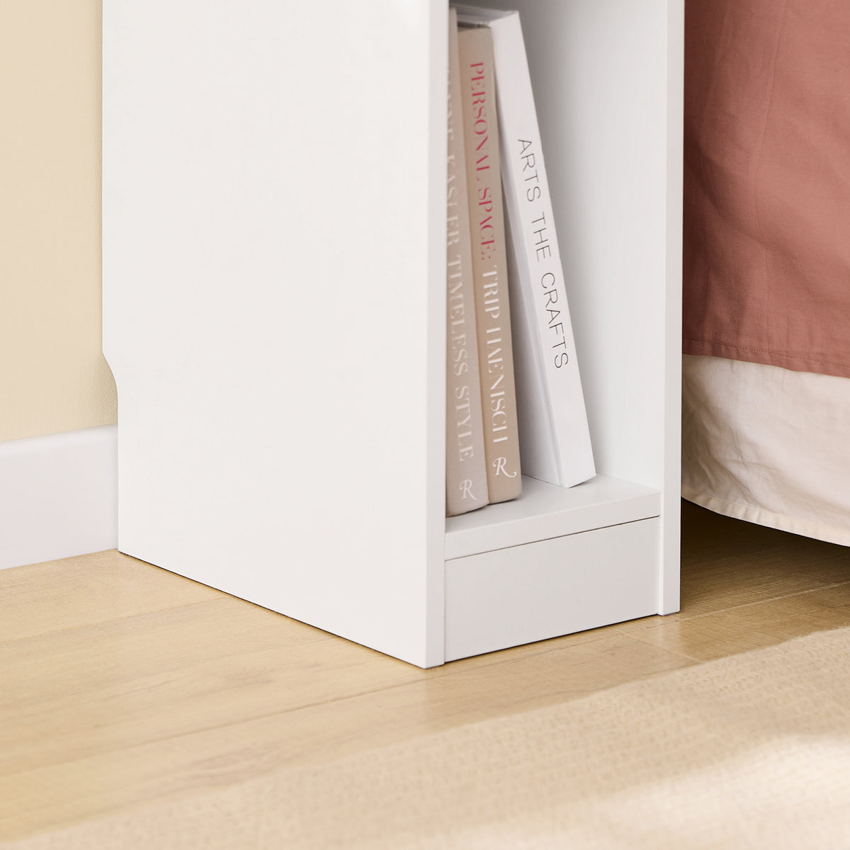 SoBuy FBT111-W Slim Bedside Table Bedside Cabinet Narrow Side Table Nightstand with Drawer and Shelf for Bedroom Living Room Brown W20 x D35 x H60cm