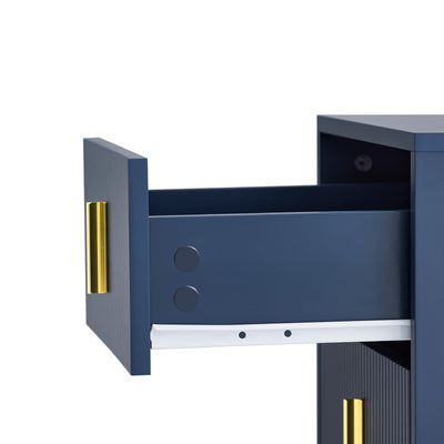 SoBuy FBT115-B, Bedside Table, Bedside Cabinet, Nightstand with 2 Drawers, Side Table for Bedroom Living Room, Blue W40 x D40 x H47cm