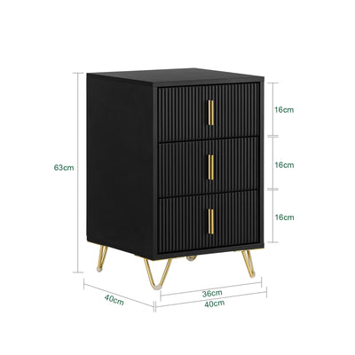 SoBuy FBT115-L-SCH bedside table dimensions W40 D40 H63cm size guide