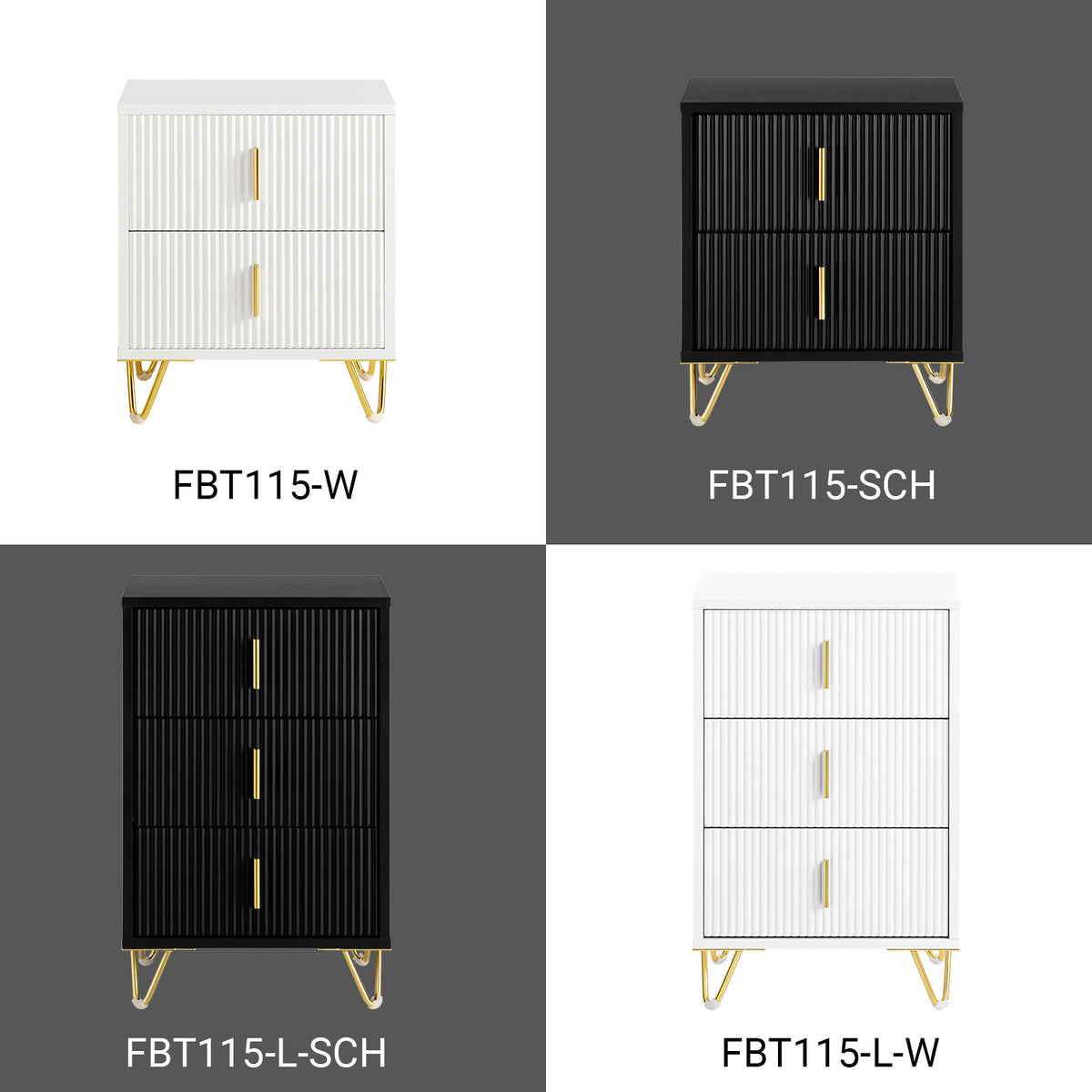 Drawer handle and joint detail SoBuy FBT115-L-SCH black nightstand quality finish
