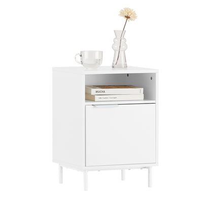 SoBuy FBT124-W, Bedside Table Night Stand Side Table End Table Coffee Table Lamp Table with Door, White