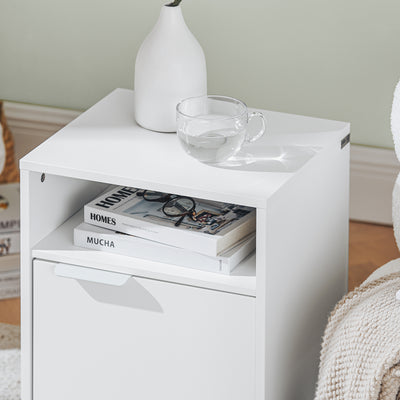 SoBuy FBT124-W, Bedside Table Night Stand Side Table End Table Coffee Table Lamp Table with Door, White