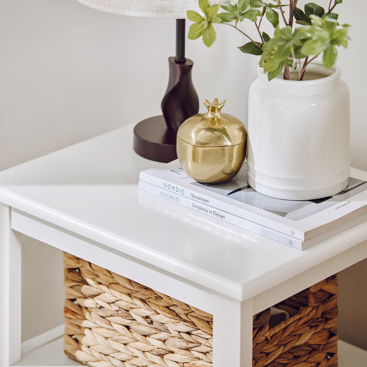 SoBuy FBT131-W, Bedside Table Night Stand Side Table End Table Coffee Table Lamp Table with Drawer, White