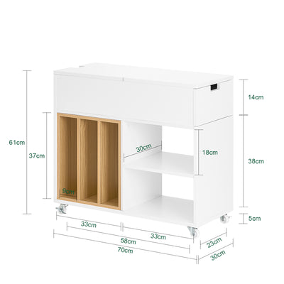 SoBuy FBT134-W, Mobile Storage Cabinet Side Cabinet File Cabinet, White