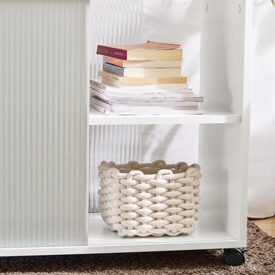 SoBuy FBT141-W, Mobile Storage Cabinet Side Cabinet Sofa Side Table End Table, White