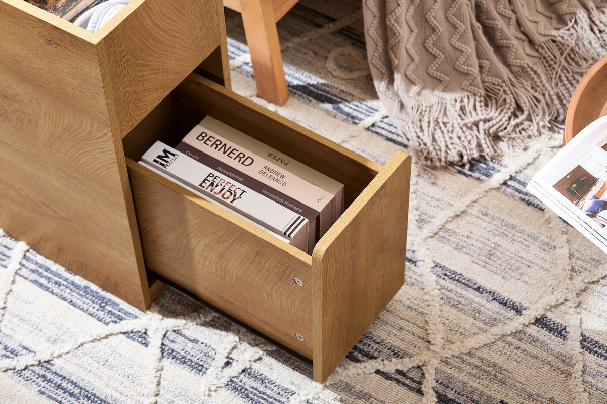 SoBuy FBT158-N Slim Sofa Side Table with Removable Tray & Drawer – 25cm Wide, Living Room & Bedroom End Table, Wood