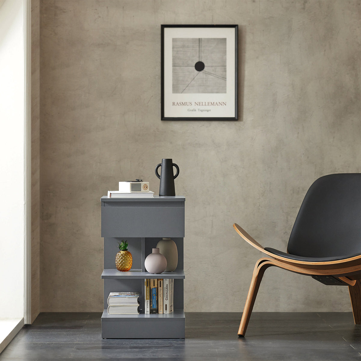 SoBuy FBT49-HG, Bedside Table Night Stand Side Table End Table Coffee Table, Grey