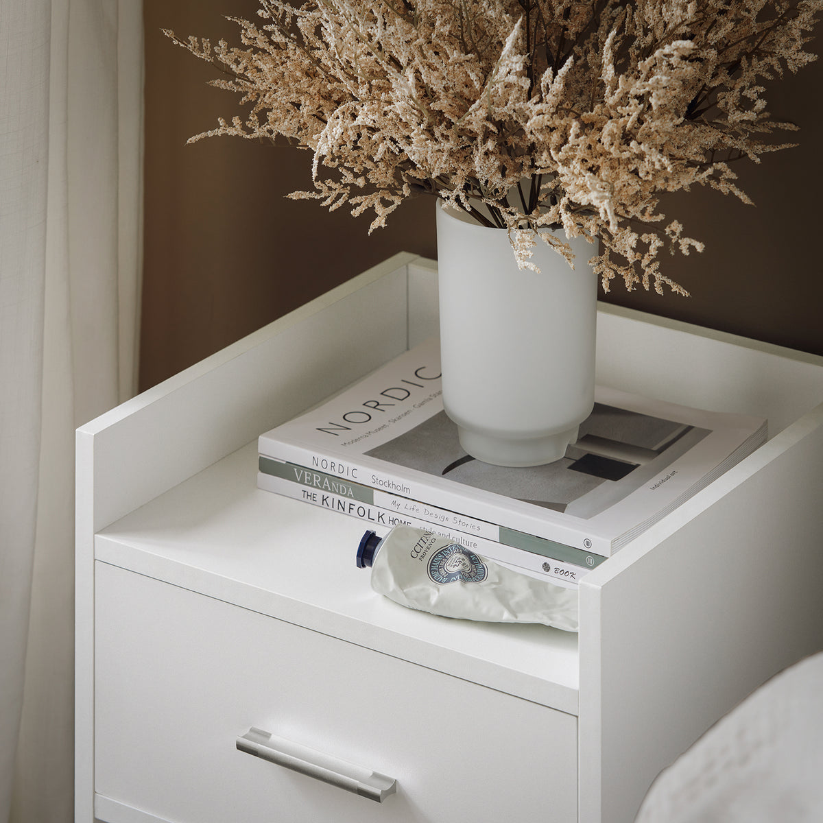SoBuy FBT66-W, Side Table End Table Bedside Table Night Table Stand with Drawer, White