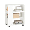 SoBuy FBT68-W, 3 Tiers Bookcase Storage Shelf on Wheels, Desk Side Printer Shelf