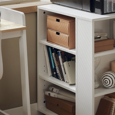 SoBuy FBT68-W, 3 Tiers Bookcase Storage Shelf on Wheels, Desk Side Printer Shelf, White