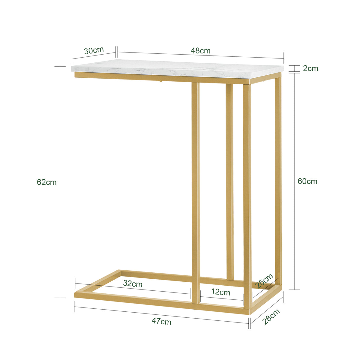 SoBuy FBT87-G, Side Table End Table Coffee Tea Table, Bed Sofa Side Table Laptop Table, Gold