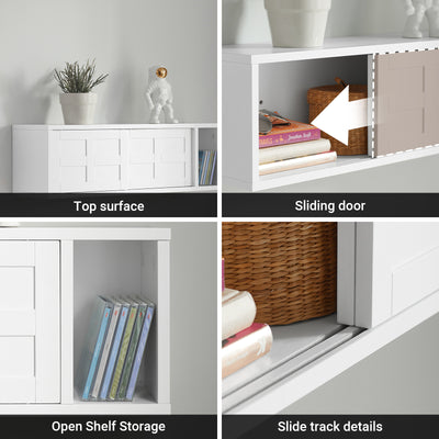SoBuy FHK18-W smooth sliding doors space-saving design close-up