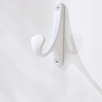SoBuy FHK36-W, Wall Coat Rack Wall Shelf Wall Panel Wardrobe Panel with 4 Hooks High Gloss White, White