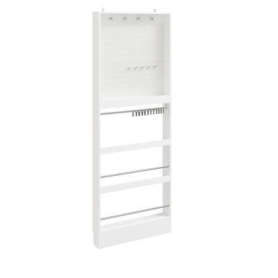 SoBuy FHK39-W, Slim Hall Tree with Coat Rack & Shoe Storage, 3-in-1, White, 70x12x190cm - view 1