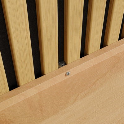 SoBuy FHK40-N, Acoustic Slat Wall Panel Shelf with 3 Hooks & 2 Removable Shelves, Entryway, Natural, 120x19x120cm - view 7