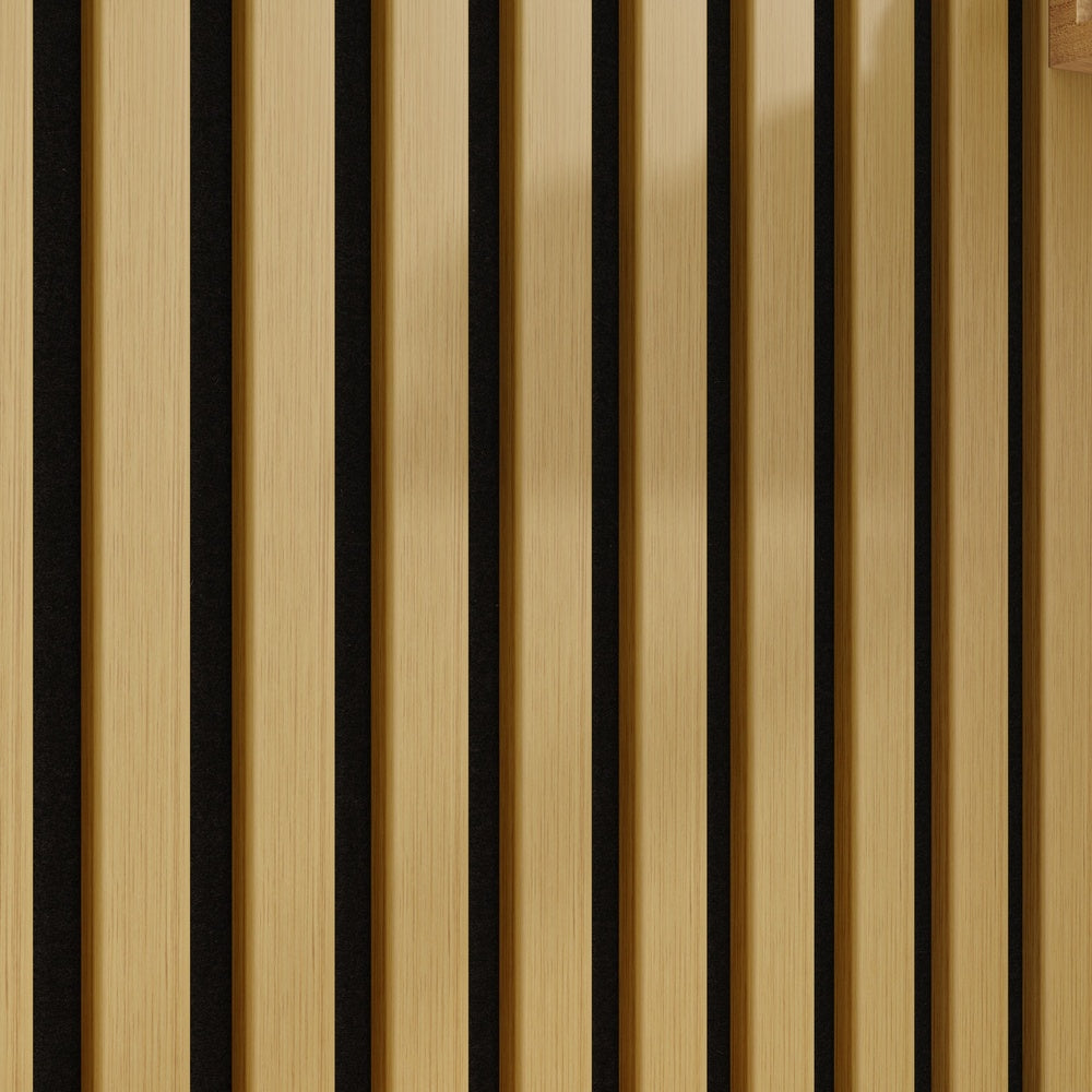SoBuy FHK40-N, Acoustic Slat Wall Panel Shelf with 3 Hooks & 2 Removable Shelves, Entryway, Natural, 120x19x120cm - view 10
