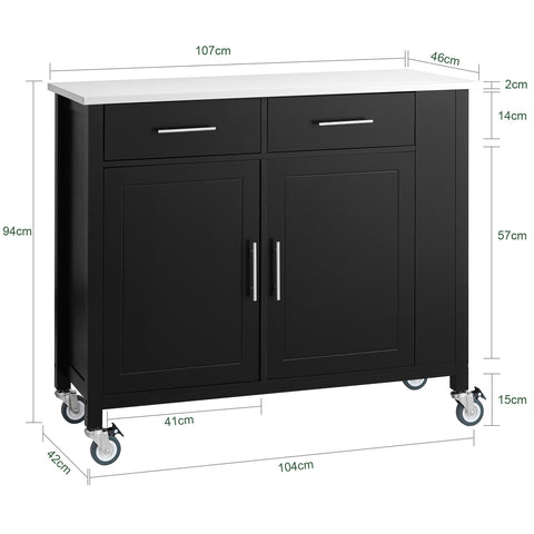 SoBuy FKW108-SCH, Kitchen Storage Trolley Cart + Free Kitchen Hanging Shelf KCR03-N