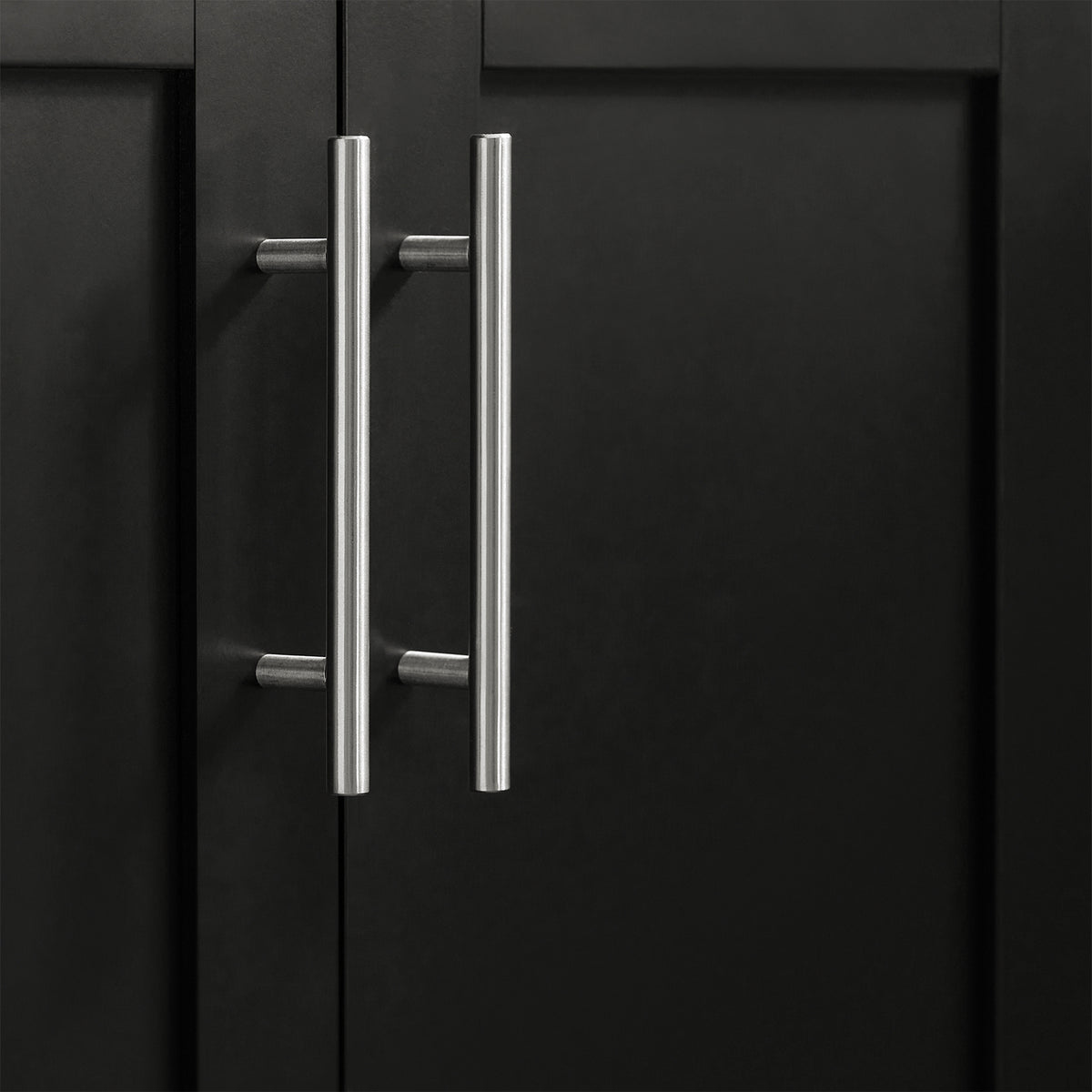 SoBuy FKW110-SCH, Kitchen Cabinet Kitchen Storage Trolley Cart with Stainless Steel Worktop, Black