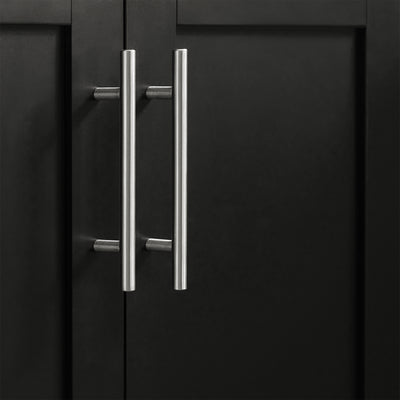 SoBuy FKW110-SCH, Kitchen Cabinet Kitchen Storage Trolley Cart with Stainless Steel Worktop, Black