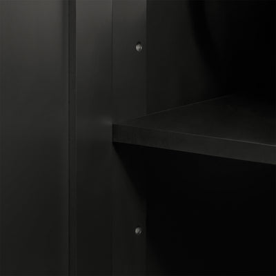 SoBuy FKW110-SCH, Kitchen Cabinet Kitchen Storage Trolley Cart with Stainless Steel Worktop, Black