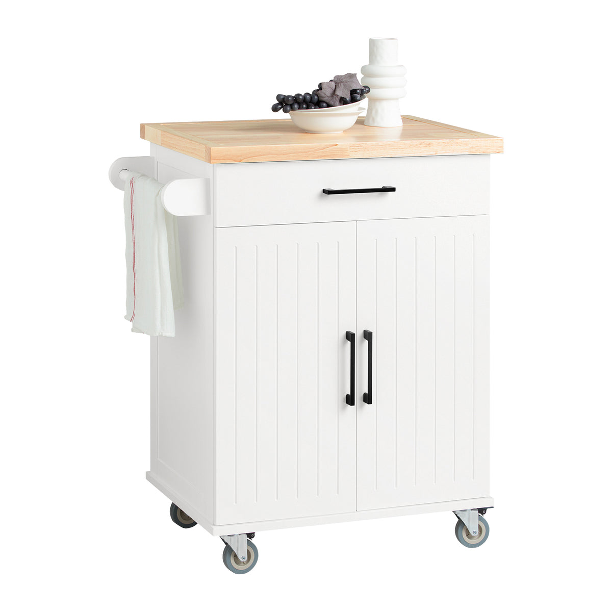 SoBuy FKW119-WN, Kitchen Storage Trolley Mobile Kitchen Cabinet Cupboard, White