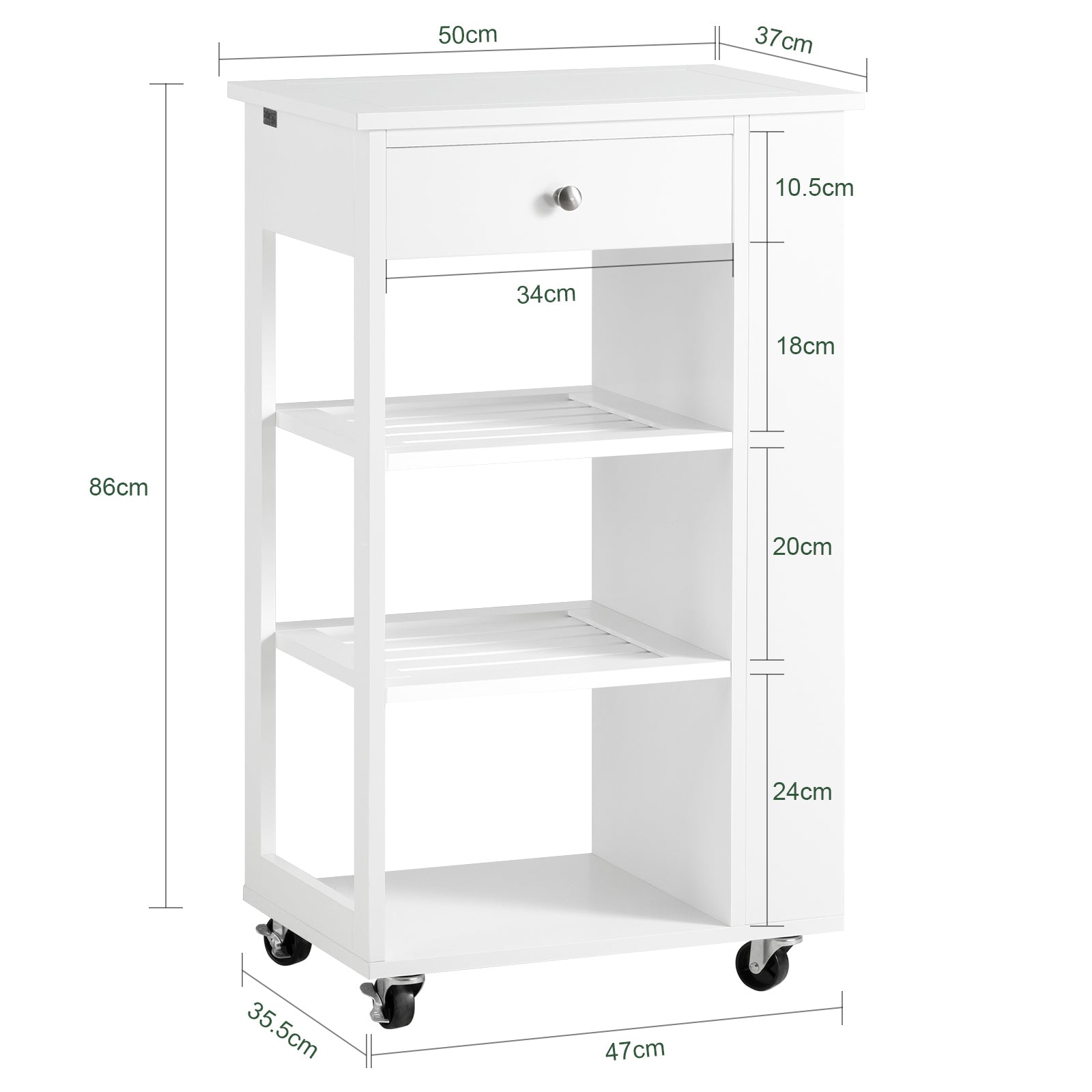 SoBuy FKW12IIW, Kitchen Trolley Cart Kitchen Storage Trolley Serving SoBuyUK